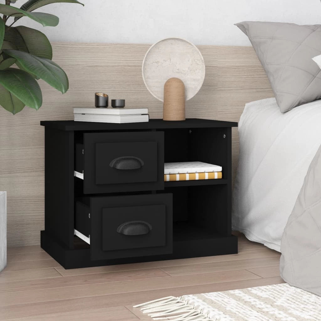Comodino Nero 60x35,5x45 cmcod mxl 81984