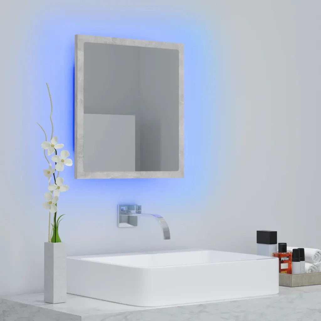 Specchio da Bagno a LED Grigio 40x8,5x37 cm in Acrilico 804912