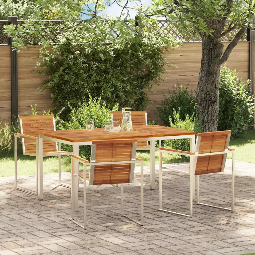 Set da Pranzo per Giardino 5 pcs Legno di Acacia Massello 3334807