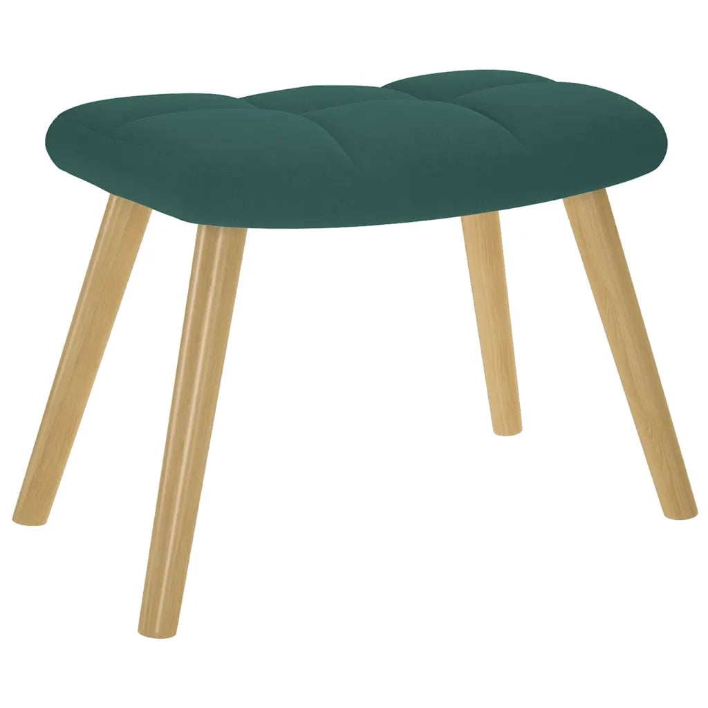 Divano Sedia-Poltrona Relax con Poggiapiedi Verde Scuro in Tessuto 297664