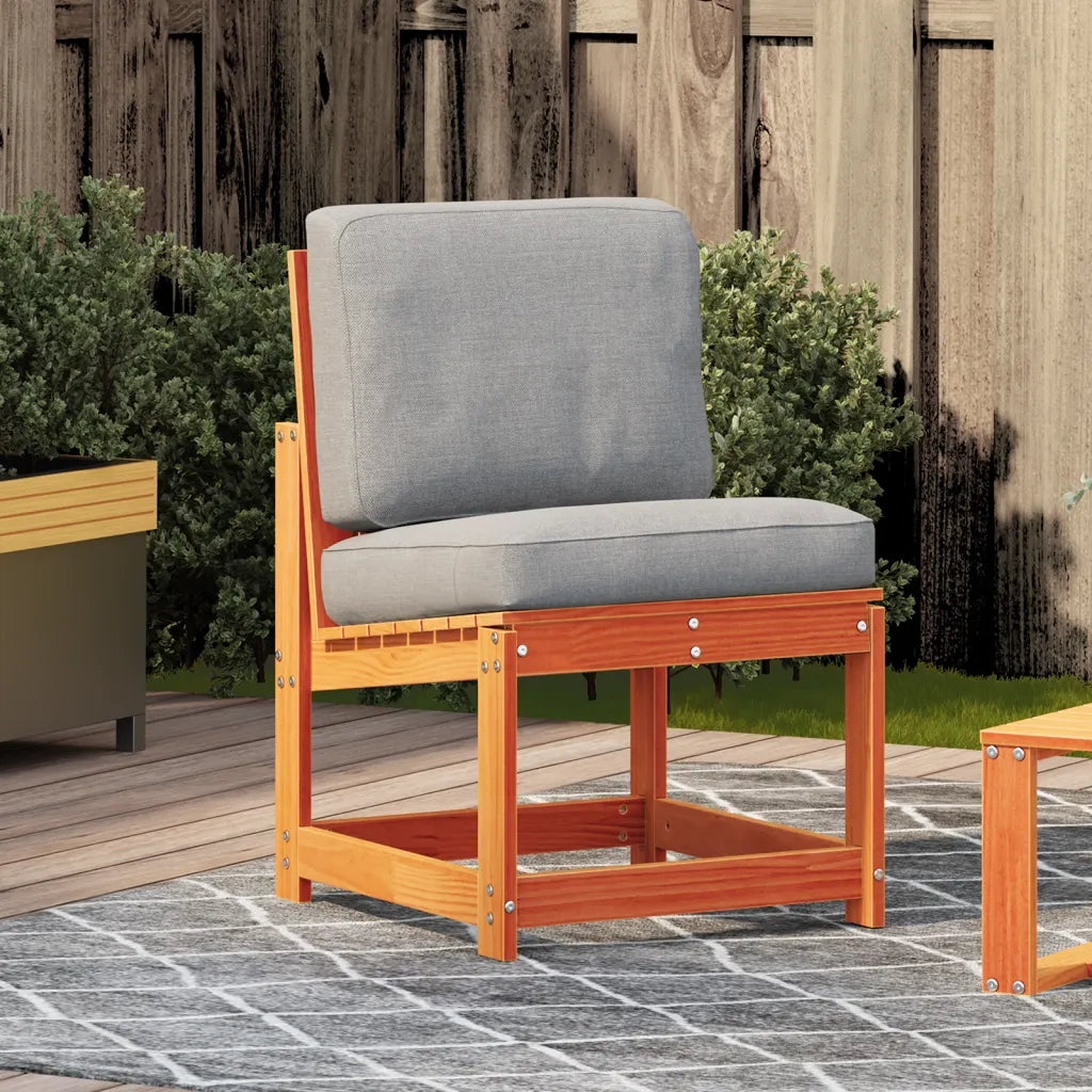 Sedia da patio-Sedia da Giardino Marrone Cera 50,5x55x77cm Legno Massello Pino