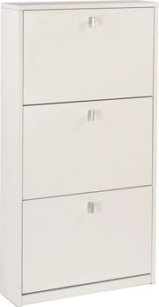 Scarpiera 3 Ante 63x117x18 cm Bianco Fiammato