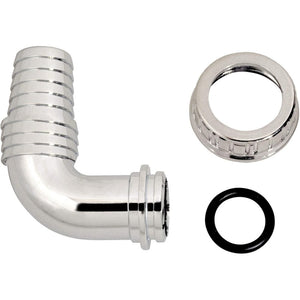 Pipetta curva per scarico lavatr ice lavastoviglie in pp cromata