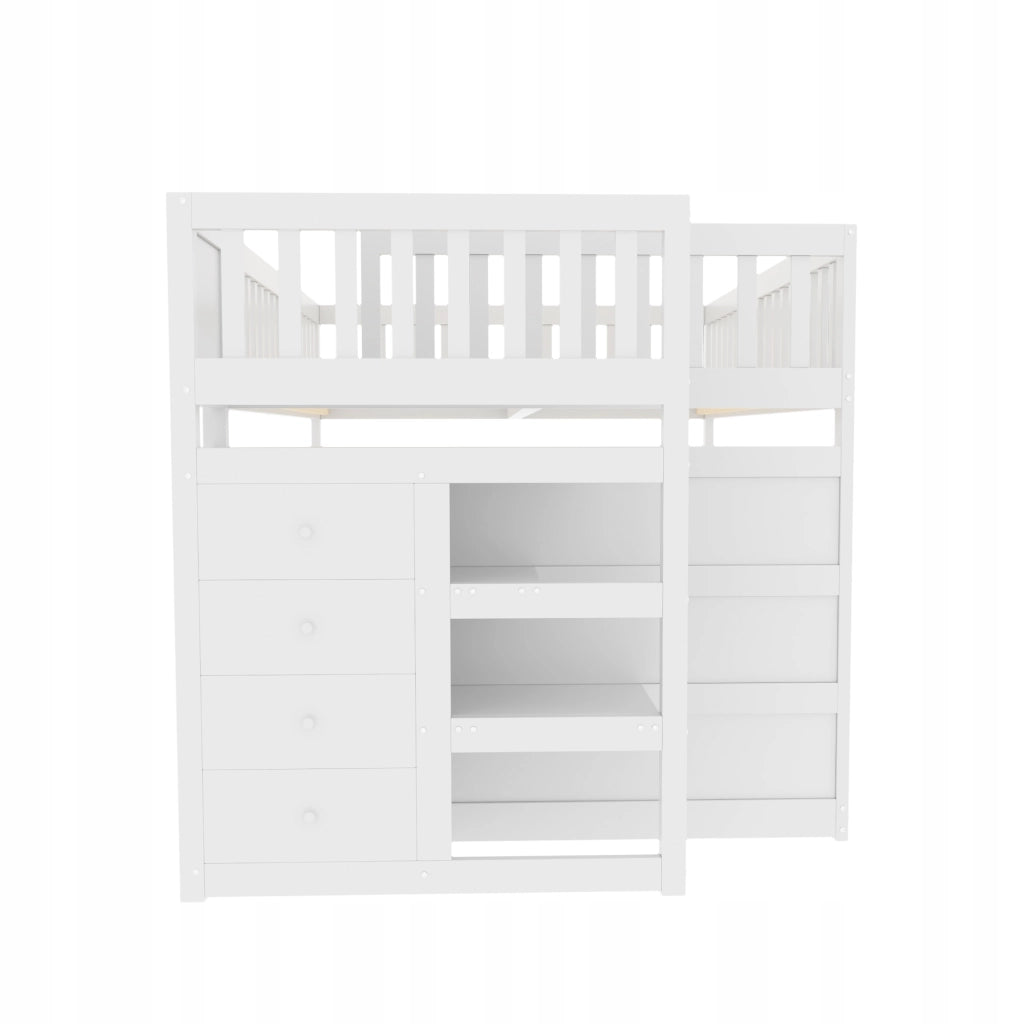 Letto a castello 140x200 bianco con contenitore - Xylo