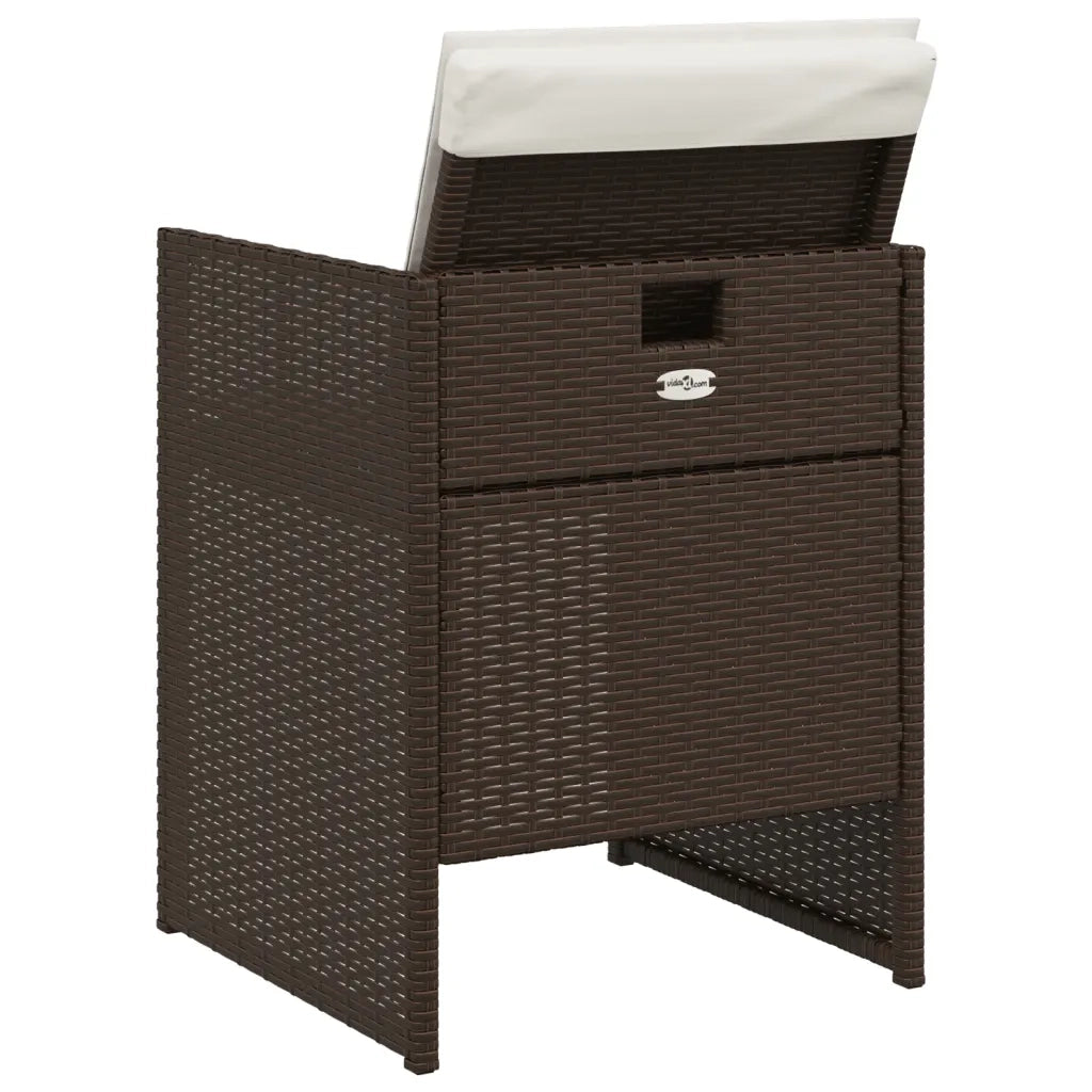 Sedie da Giardino con Cuscini 4 pz | Sedie da Esterno Marroni in Polyrattan