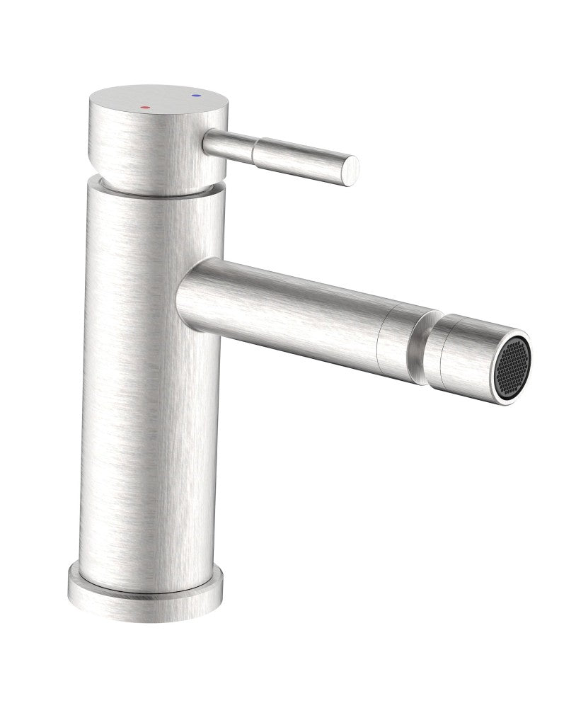 Miscelatore bidet in acciaio inox satinato tondo