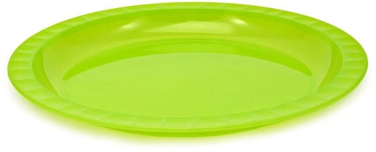 Tavolo da picnic in plastica sicura per alimenti | Ø 25,5 cm | Verde | Realizzato in Italia | Ideale per feste, pic nic e campeggio | Linea trendy