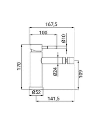 Miscelatore bidet in acciaio inox satinato tondo