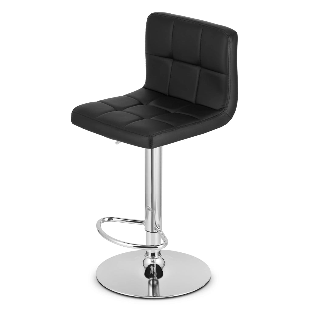 Sgabello girevole VALORA HAXU - Ecopelle nera con base cromata