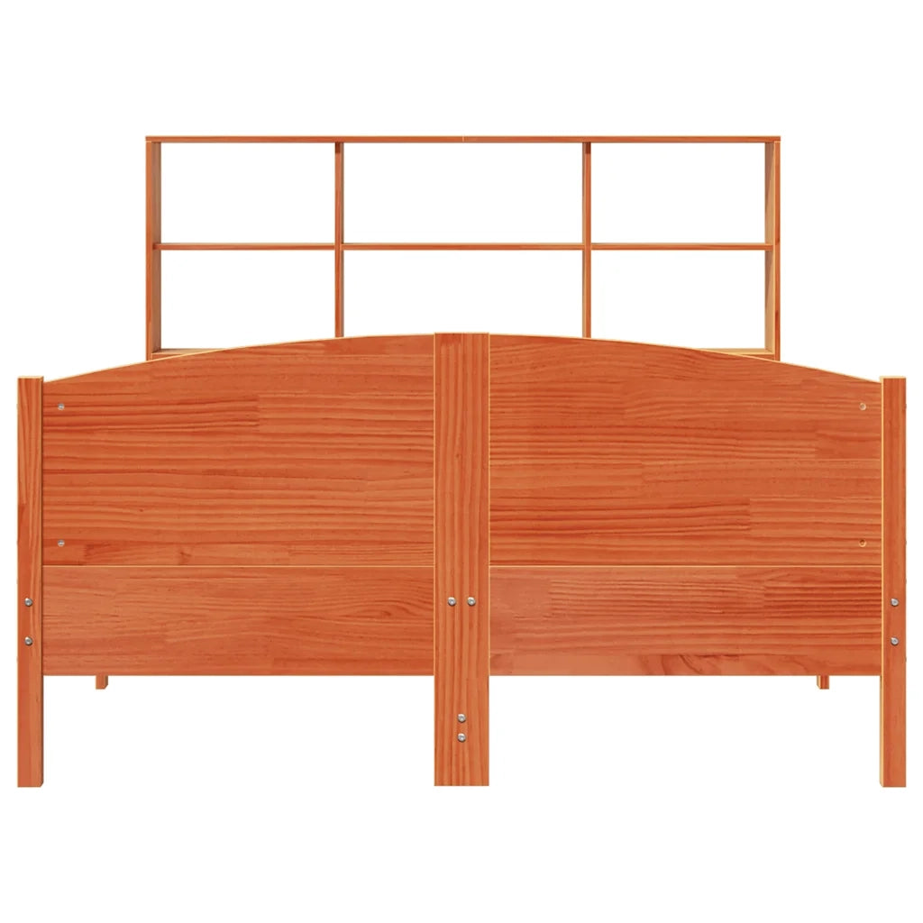Letto Libreria senza Materasso Marrone Cera 120x200 cm in Pino 3323109