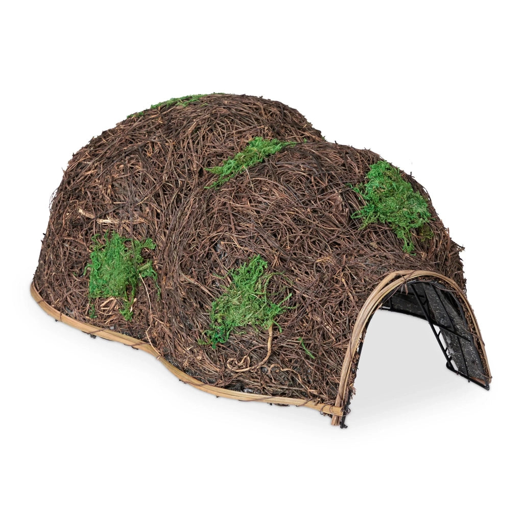 Casetta per ricci rifugio invernale giardino 60 x 40 x 30 cm isolamento ottimale in paglia beige 13_0011875