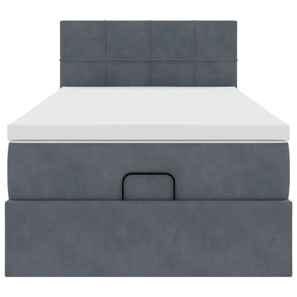 Struttura Letto Pouf con Materasso 100x200 cm Velluto 3312603