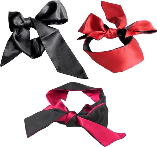 Set di maschere da sonno in seta da 3 - Regalo di San Valentino per donne - Accessori da viaggio per il sonno