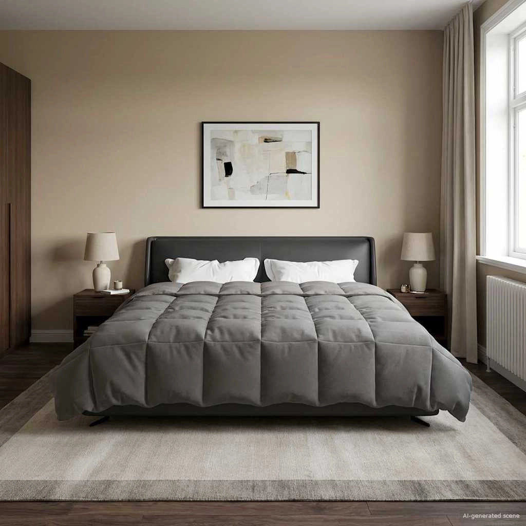 Duvet Invernale 200 x 200 cm Inverno Grigio chiaro Traspirante 42026088
