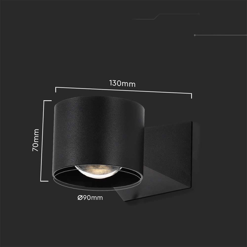 V-TAC applique LED 5W up/down nera IP65 4000K 500lm