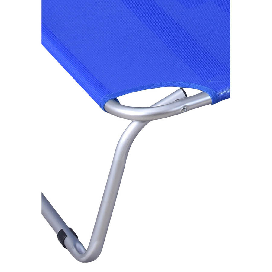 Lettino Prendisole da Giardino Pieghevole 190x57xH77 cm in alluminio Litto Blu