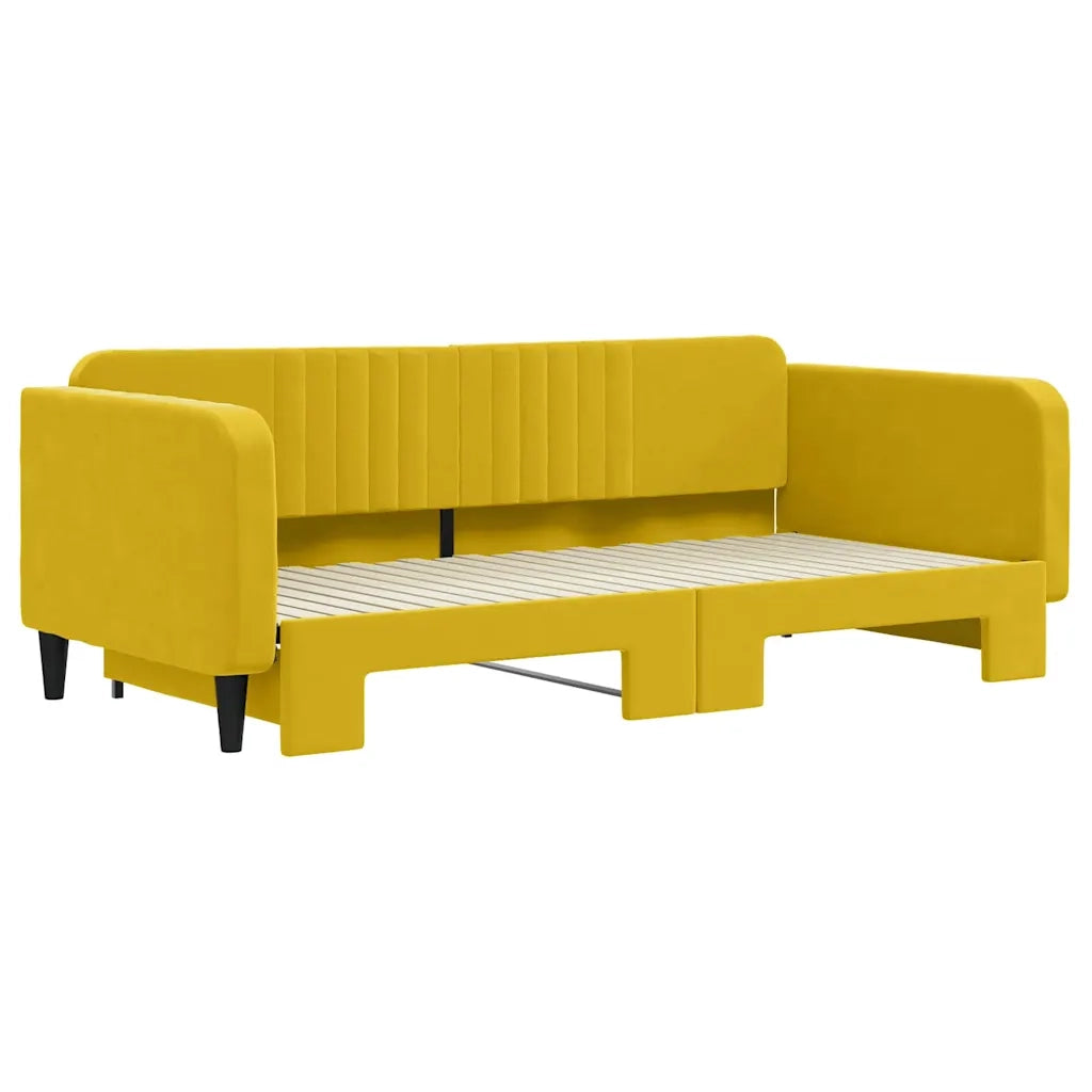 Divano Letto con Letto Estraibile Giallo 100x200 cm in Vellutocod mxl 130742