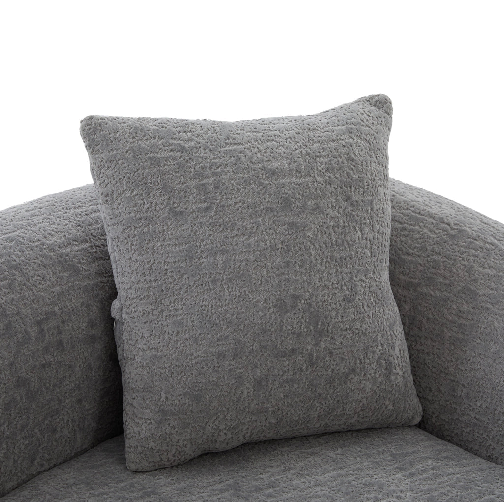 Divano letto 2 posti 157x84x65 cm grigio chiaro, con 2 cuscini, tessuto chenille