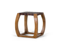 Sgabello artigianale in legno massello di mindi