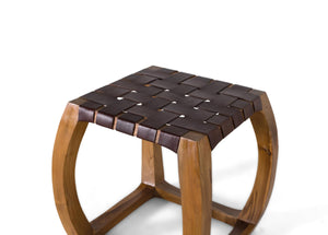 Sgabello artigianale in legno massello di mindi