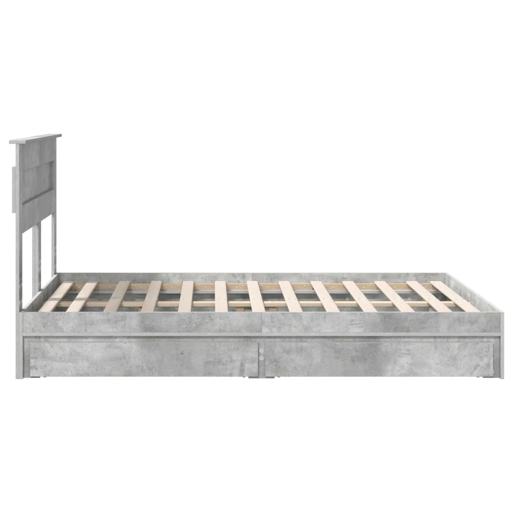 Letto con Contenitore con testiera Grigio cemento 150 x 200 cm 3409905