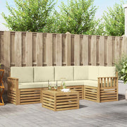 Set di divani da esterno 6 pcs Bianco e Crema 59 x 59 x 37 cm