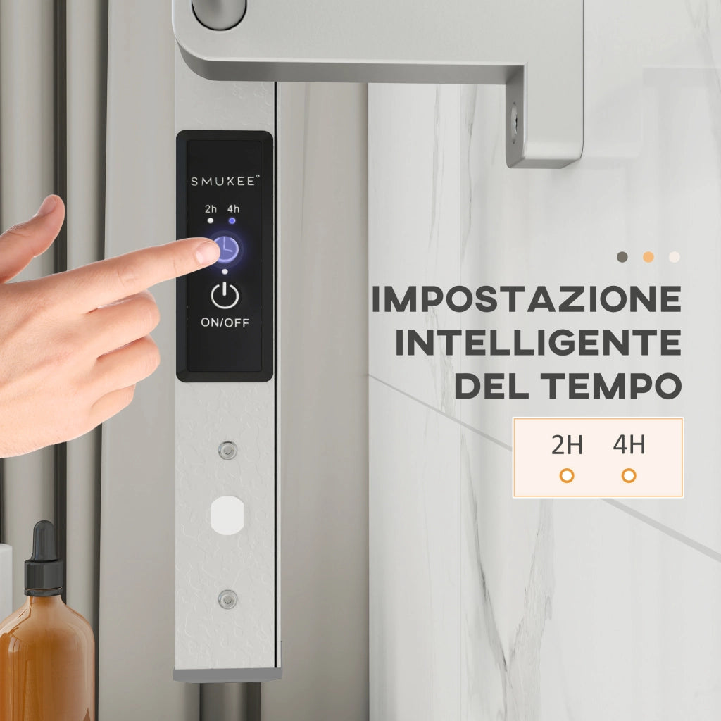 Scaldasalviette Elettrico 150W con Timer ¨C zephmum ¨C Argento 53x35x90 cm