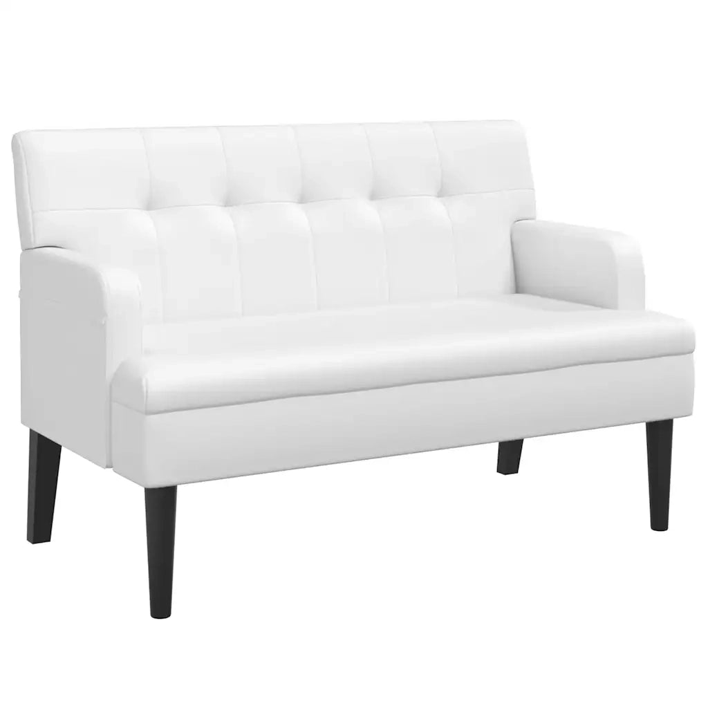Panca con Schienale Bianca 112x65,5x75 cm in Similpelle CFW7511859