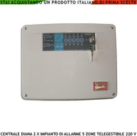 DIANA 5 ZONE CENTRALE ALLARME PER IMPIANTO ANTIFURTO SECURVERA SH-D2FCFD2ZFA