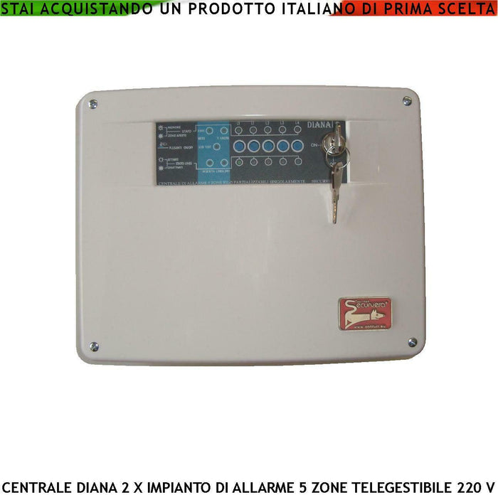 DIANA 5 ZONE CENTRALE ALLARME PER IMPIANTO ANTIFURTO SECURVERA SH-D2FCFD2ZFA