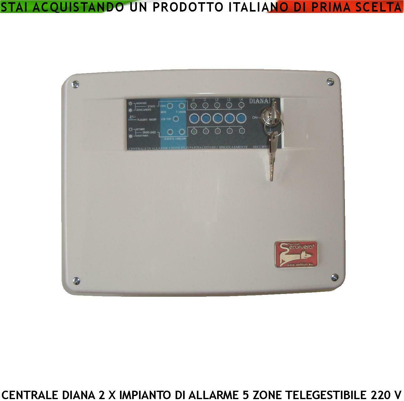 CENTRALE DIANA ANTIFURTO 5 ZONE PER IMPIANTO DI ALLARME SECURVERA SH-D2FCFD2ZFB