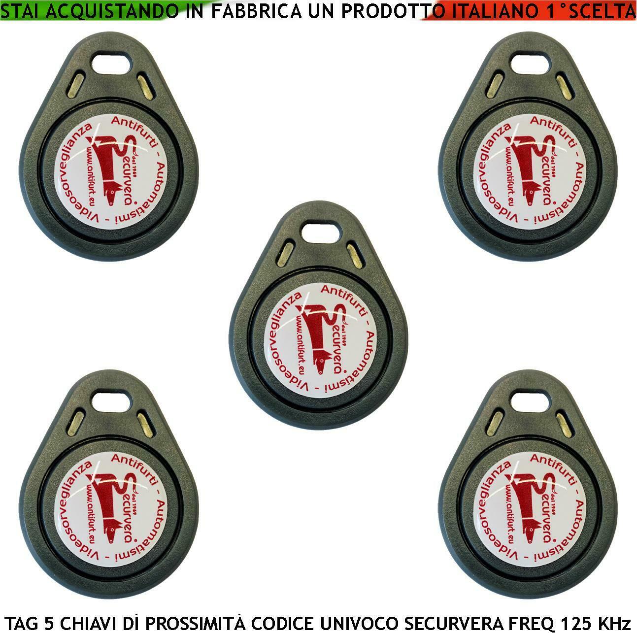 TAG RFID 5 TRASPONDER DI PROSSIMITÀ ALTA SICUREZZA SECURVERA SV-RKM5CPTCSB