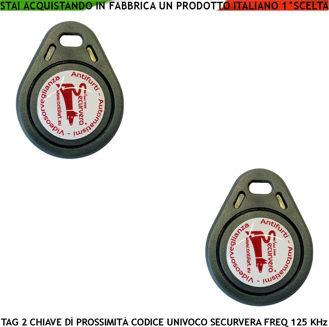 TRASPONDER DI PROSSIMITÀ 2 CHIAVI ALTA SICUREZZA TAG SECURVERA SV-RKM2CPTCSE