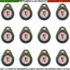 CHIAVE 12 TRASPONDER DI PROSSIMITÀ RFID ALTA SICUREZZA SECURVERA SV-RKMDCPTCSC