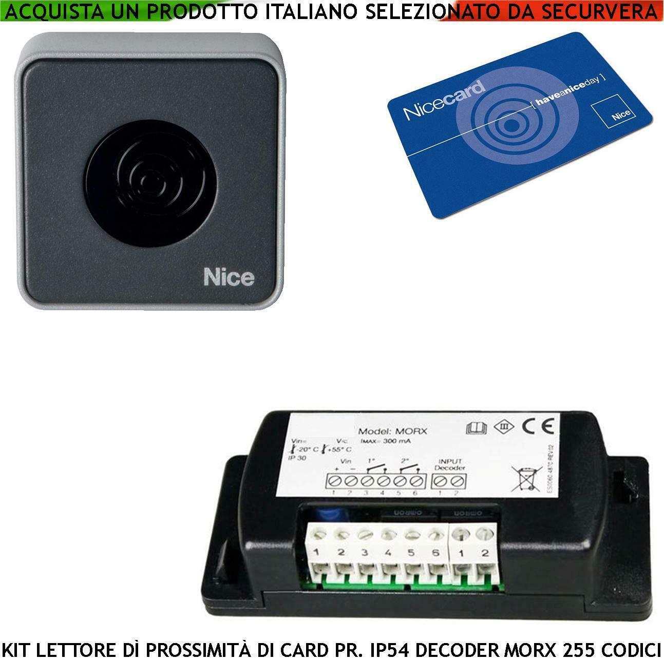 LETTORE TESSERA O CARD IP55 MEMORIZZA 255 CODICI SECURVERA SV-KPCLPCACMB