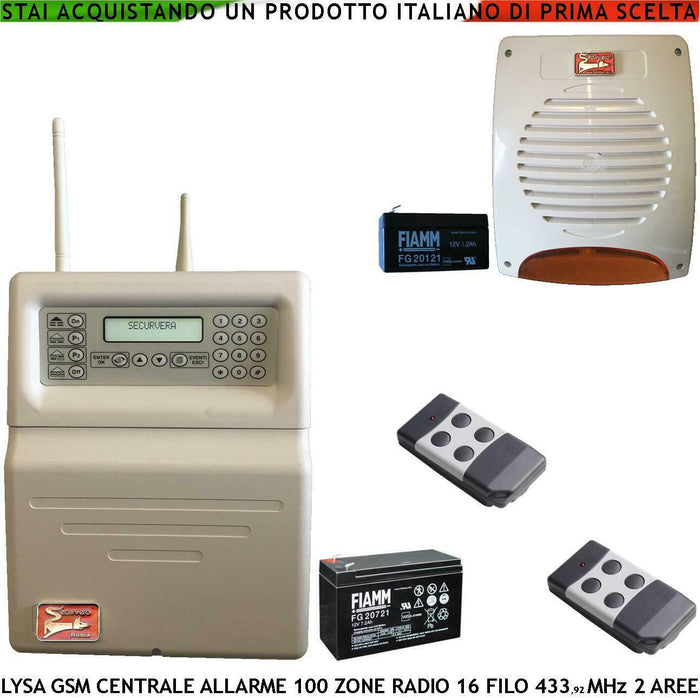 CENTRALE ANTIFURTO LYSA GSM 100 ZONE RADIO SECURVERA SV-LRGBTS2RZE