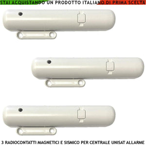 RADIOCONTATTI 3 PEZZI CON SENSORE MAGNETICO E SISMICO SECURVERA SV-CRF3CBCESB