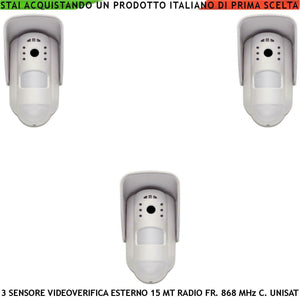 DOPPIA TECNOLOGIA DA ESTERNO 3 PEZZI RILEVA MOVIMENTO SECURVERA SV-TVETSDTRVB