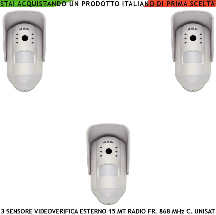 DOPPIA TECNOLOGIA DA ESTERNO 3 PEZZI IP54 SENSORE SECURVERA SV-TVETSDTRVD