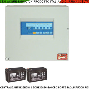CENTRALE CONVENZIONALE ANTINCENDIO 6 ZONE GESTISCE SECURVERA SS-CFSCP2B6ZE