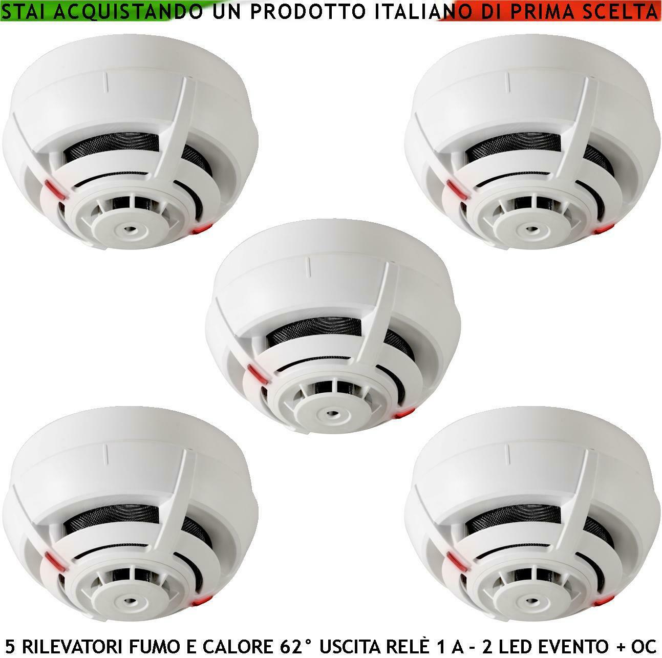 RILEVATORI DI FUMO 5 SENSORI TEMPERATURA SECURVERA SV-RFR2LSMFRE