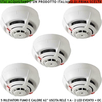 RILEVATORI DI FUMO 5 SENSORI TEMPERATURA SECURVERA SV-RFR2LSMFRE