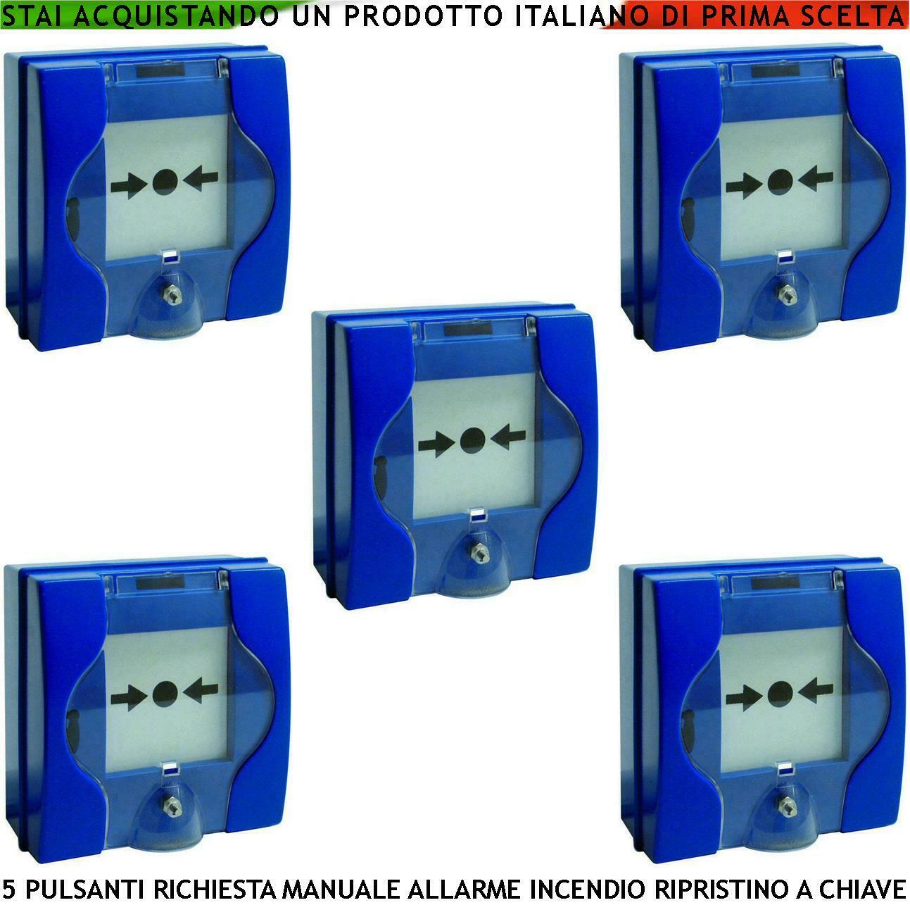 PULSANTI EMERGENZA ROTTURA VETRO BLU 5 PEZZI SECURVERA SF-PDBPMNBCRE