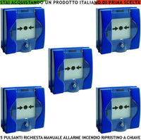 PULSANTI EMERGENZA ROTTURA VETRO BLU 5 PEZZI SECURVERA SF-PDBPMNBCRE