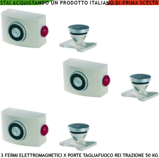 ELETTROMAGNETI BIANCHI BLOCCA PORTE TAGLIAFUOCO REI SECURVERA SF-BE5ASBESPC