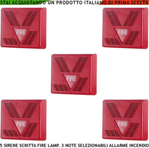 SIRENA ROSSA DA INTERNO 5 PEZZI SEGNALAZIONE ALLARME SECURVERA SF-SIRCESAIPE