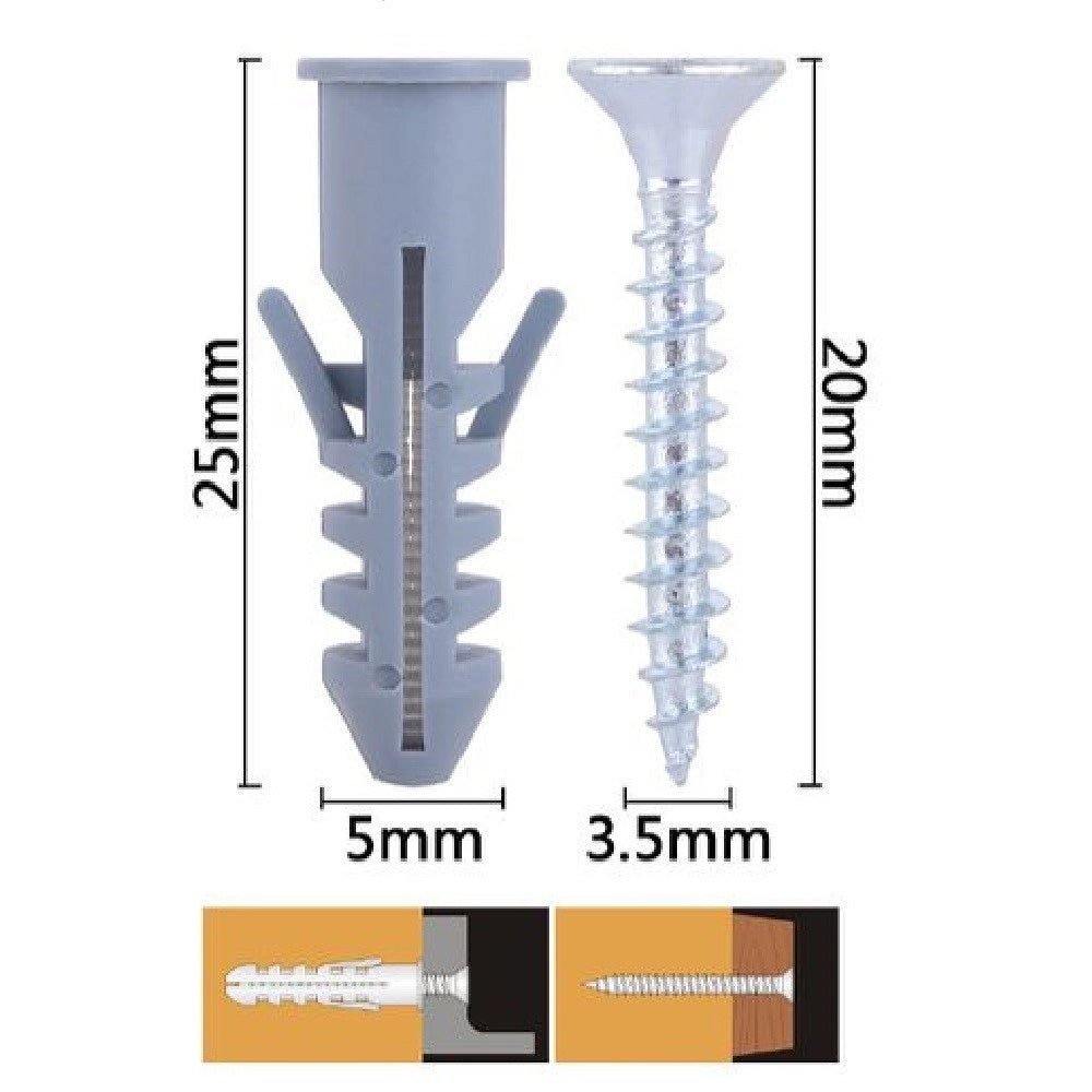 Trade Shop - Set 28pz Viti Vite Croce 3.5x20mm + Tasselli Con Alette Tassello M5 Fischer 57557 -