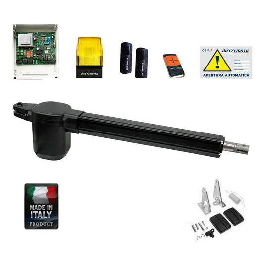 KIT AUTOMAZIONE CANCELLO BATTENTE CORSA 500 MM BHE APRICANCELLO 1 MOTORE 220V