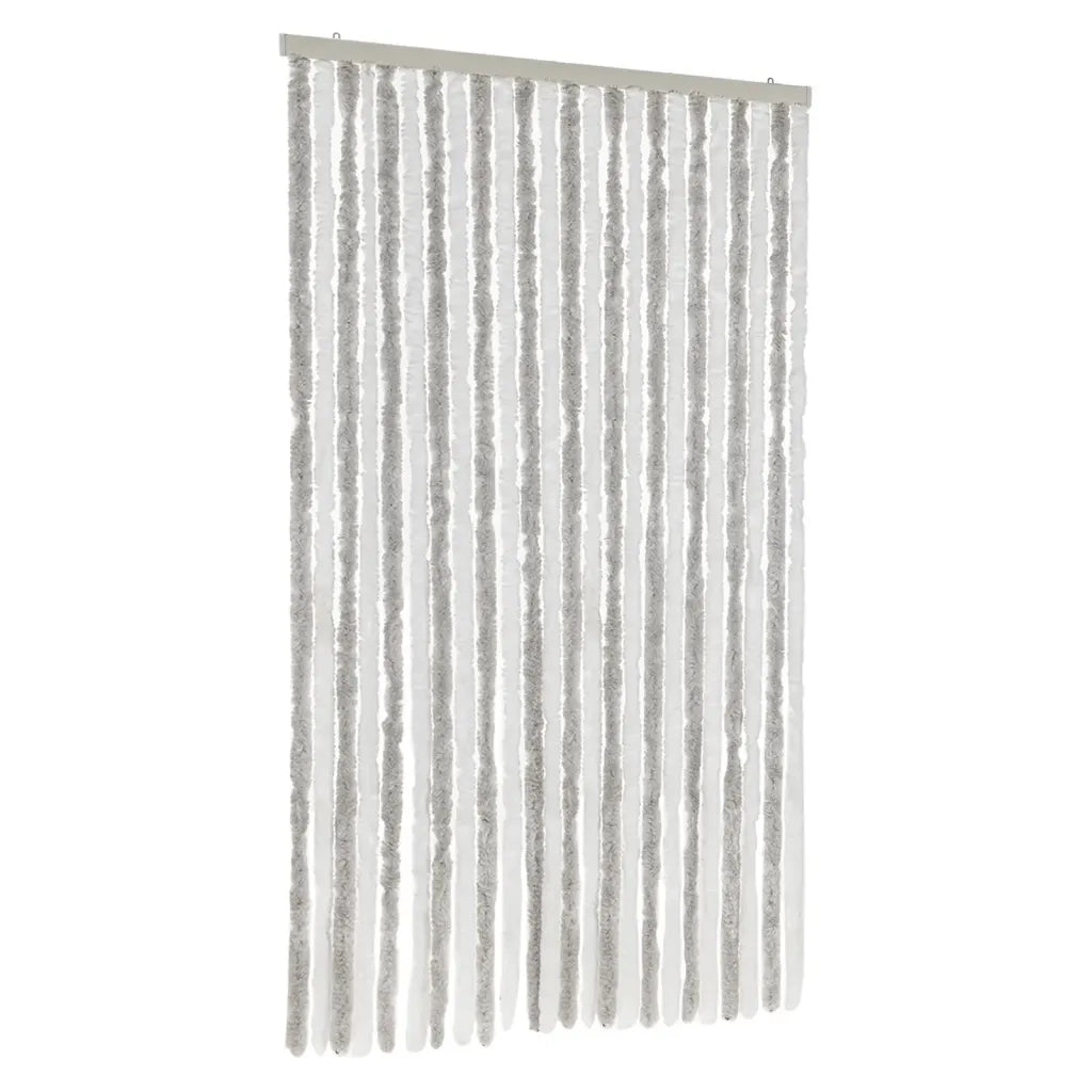 Tenda Antimosche Grigia Chiaro e Bianca 100x220 cm in Ciniglia CFW4249694