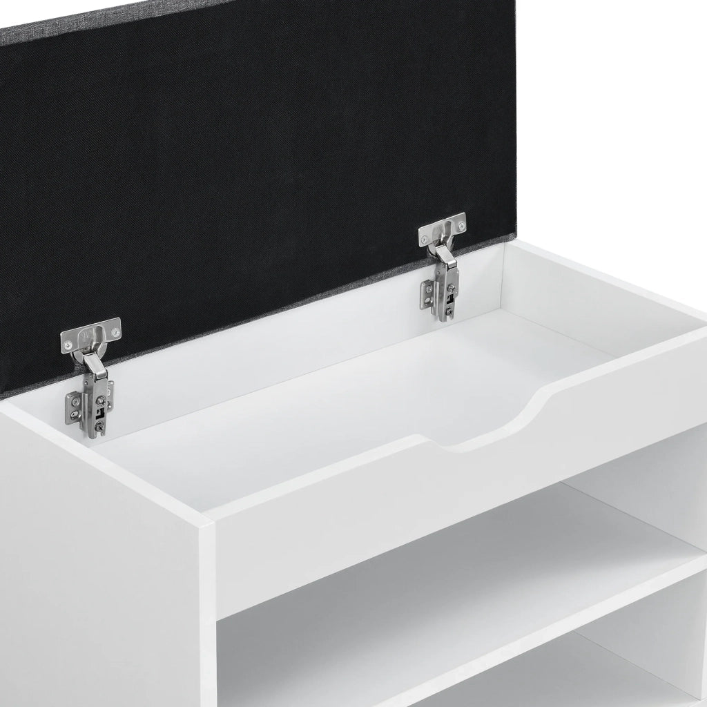 Panca portascarpe 46 x 60 x 30 cm bianco grigio 03_0007656